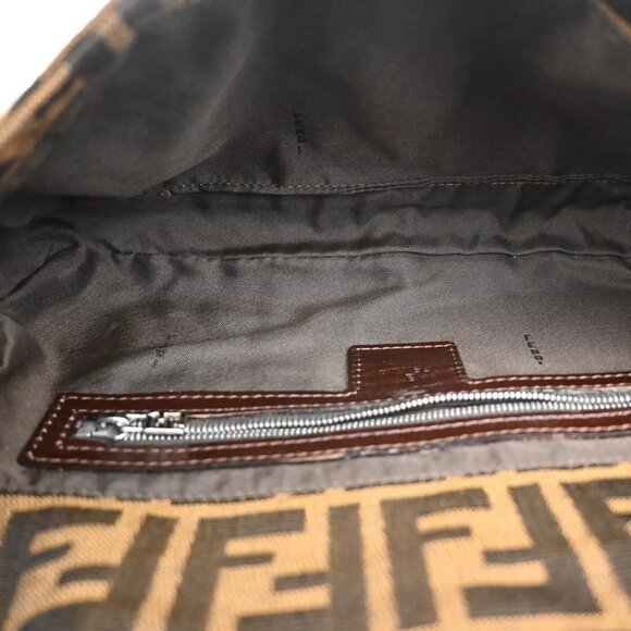 FENDI Logo Mamma Zucca Pattern Shoulder Bag Canvas Leather Brown Italy 662RH389 - Picture 16 of 16